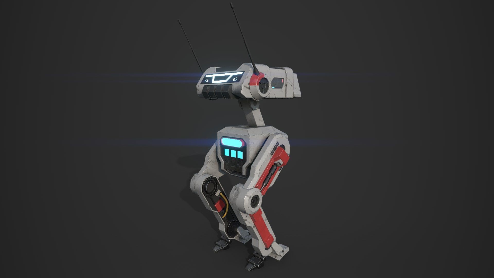 BD-1 Robot Low-poly 3D model_2