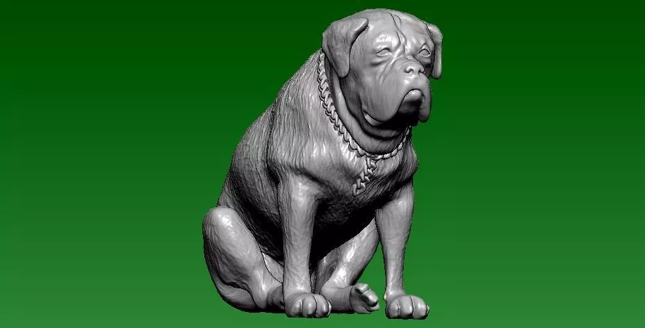 Fat dog carved statue - 3D printed 3D print model_0