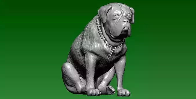Fat dog carved statue - 3D printed