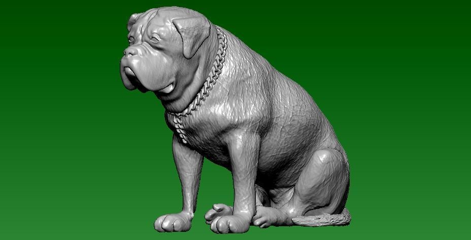 Fat dog carved statue - 3D printed 3D print model_2