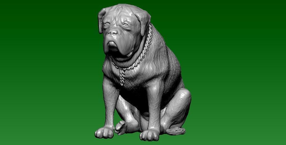 Fat dog carved statue - 3D printed 3D print model_1