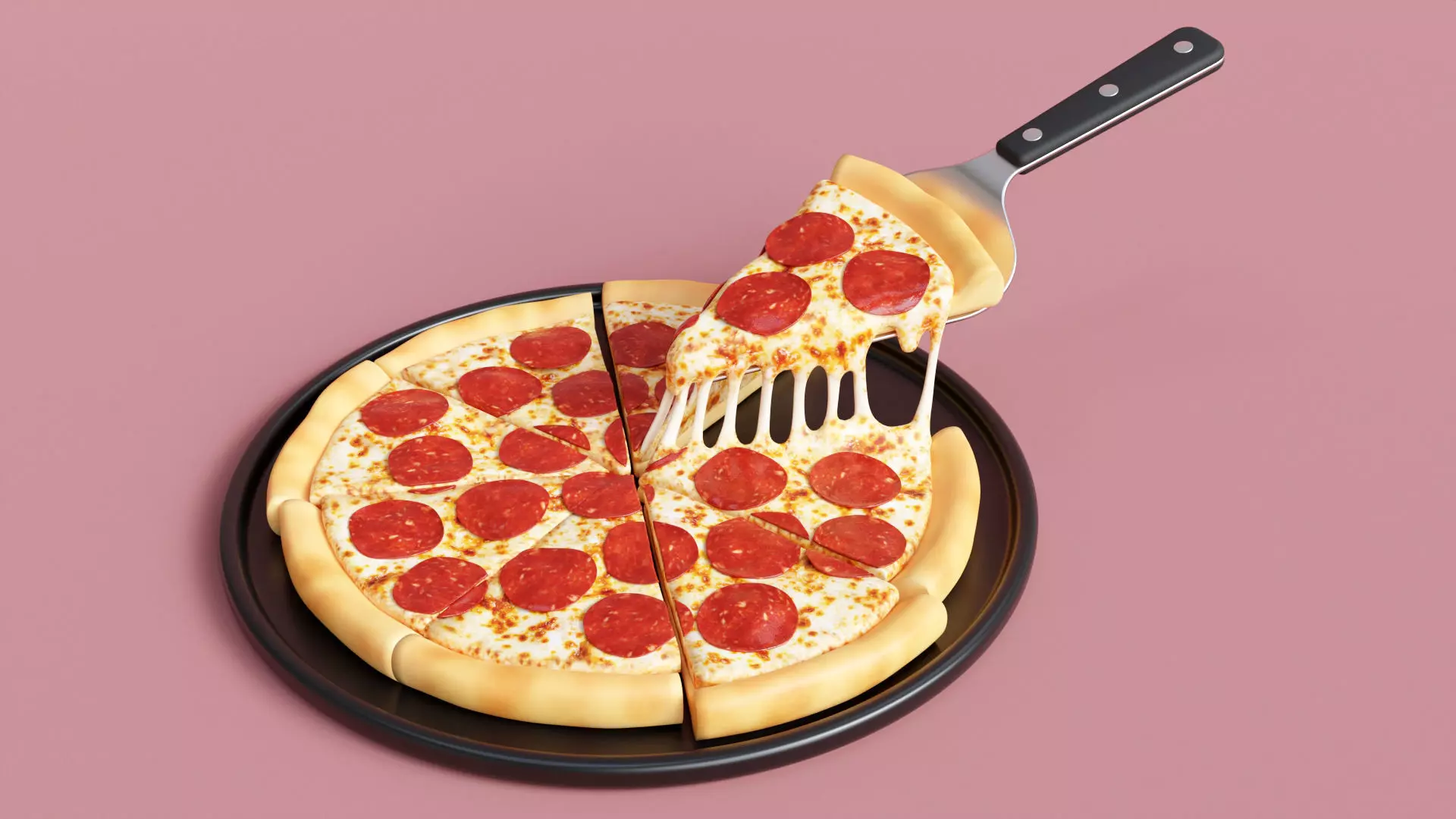 Pizza Pepperoni Slice 001 3D model_0