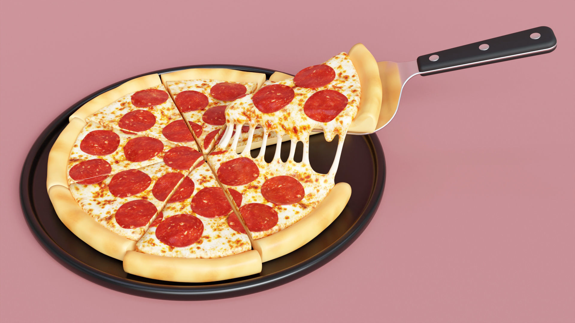 Pizza Pepperoni Slice 001 3D model_2