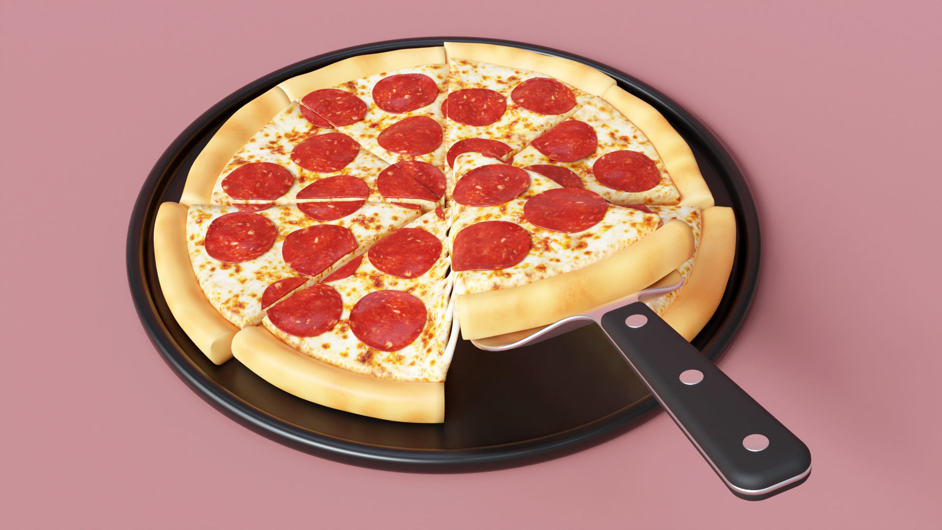 Pizza Pepperoni Slice 001 3D model_4
