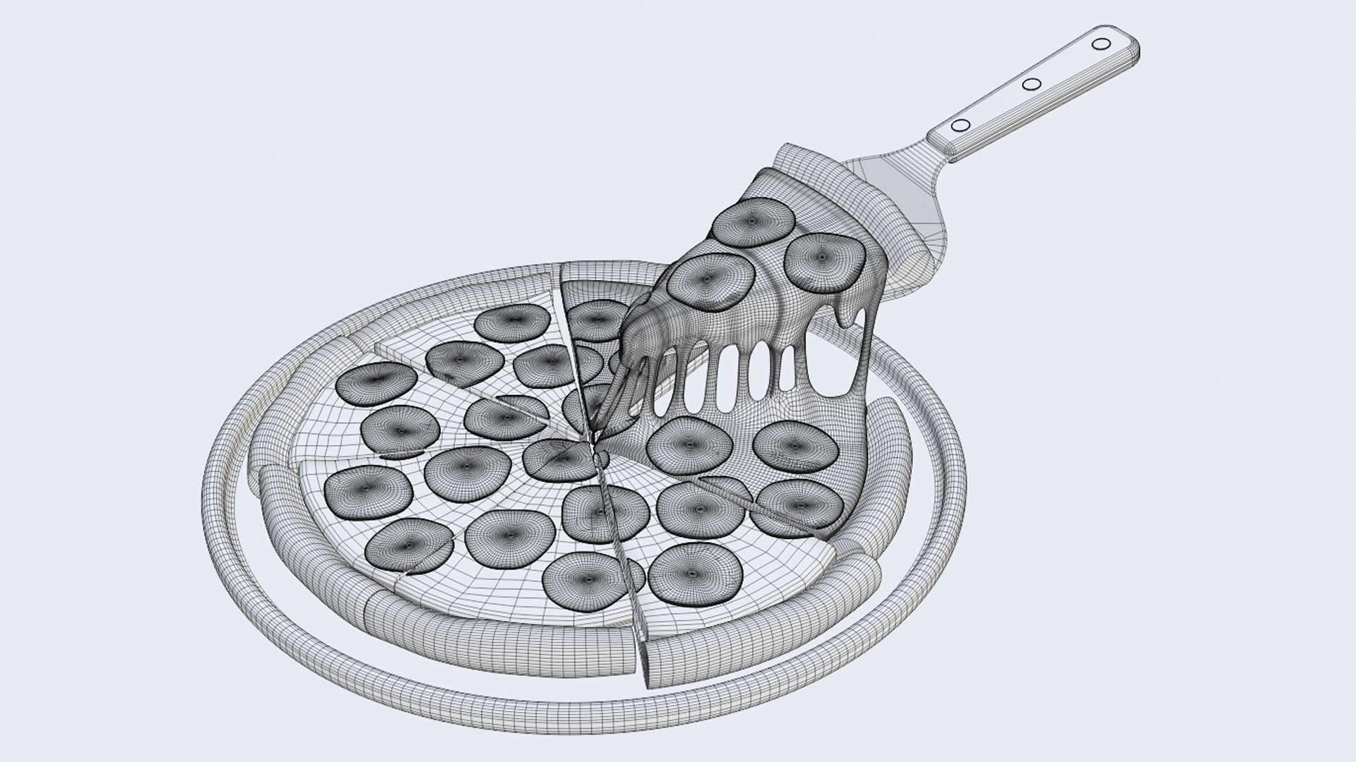 Pizza Pepperoni Slice 001 3D model_8