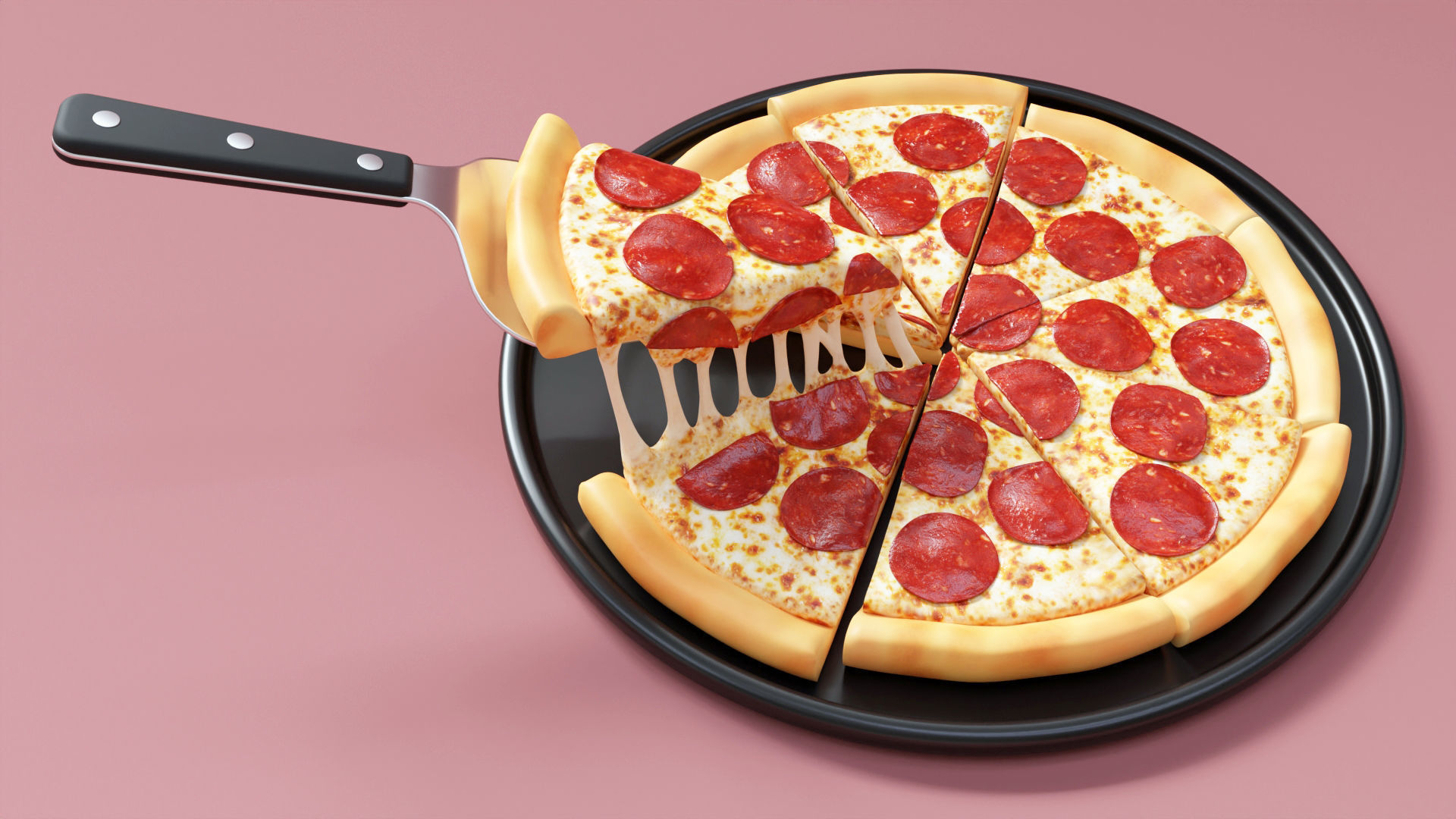Pizza Pepperoni Slice 001 3D model_5