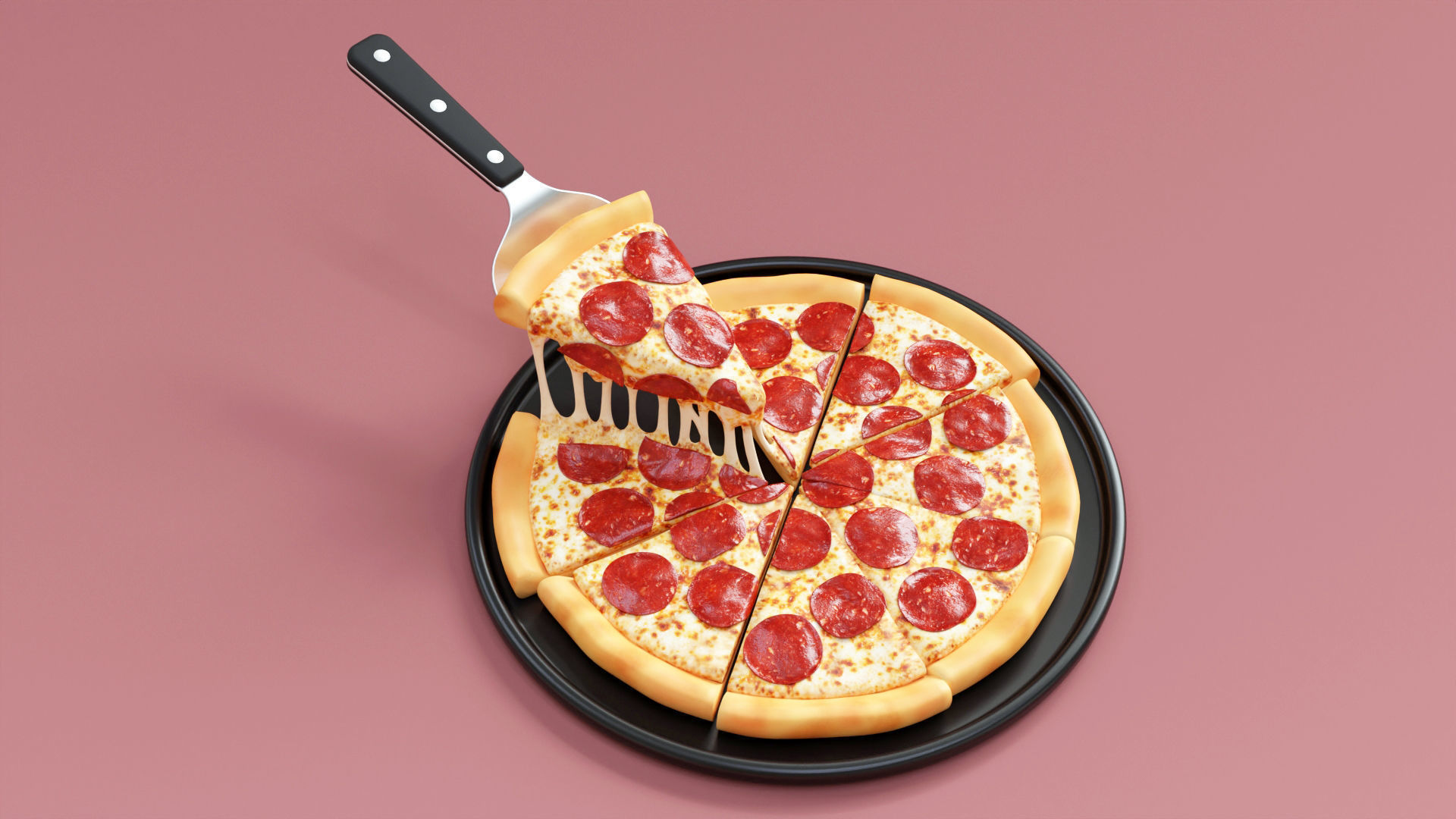 Pizza Pepperoni Slice 001 3D model_6