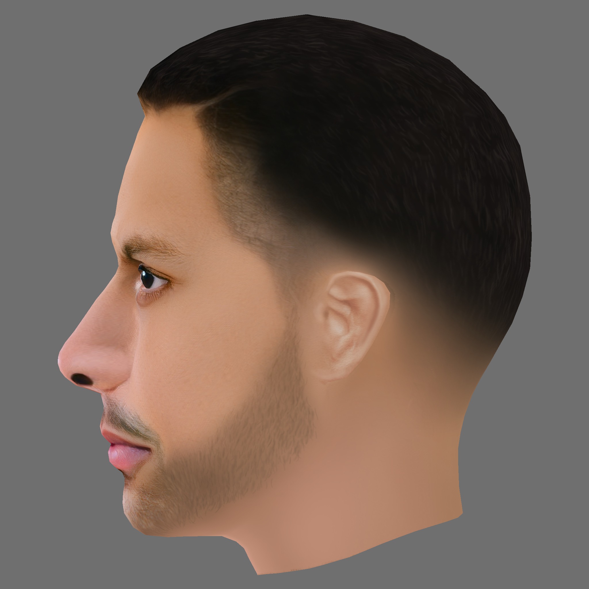 Chi Lewis-Parry Head - Low poly head for game Low-poly 3D model_2
