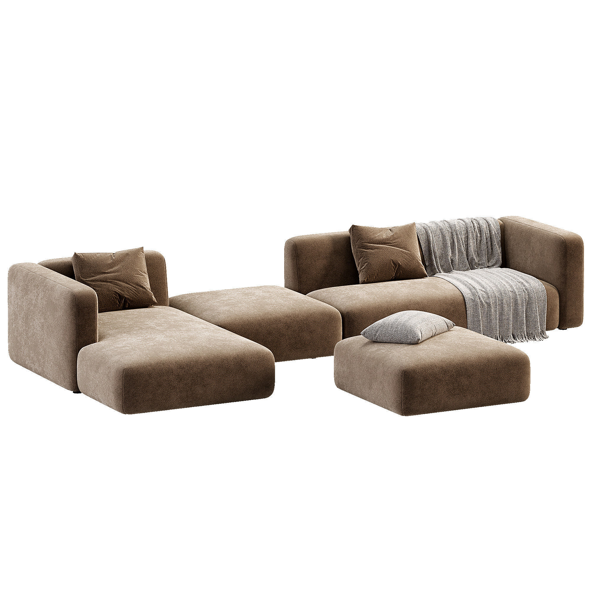Match Sofa Low-poly 3D model_7
