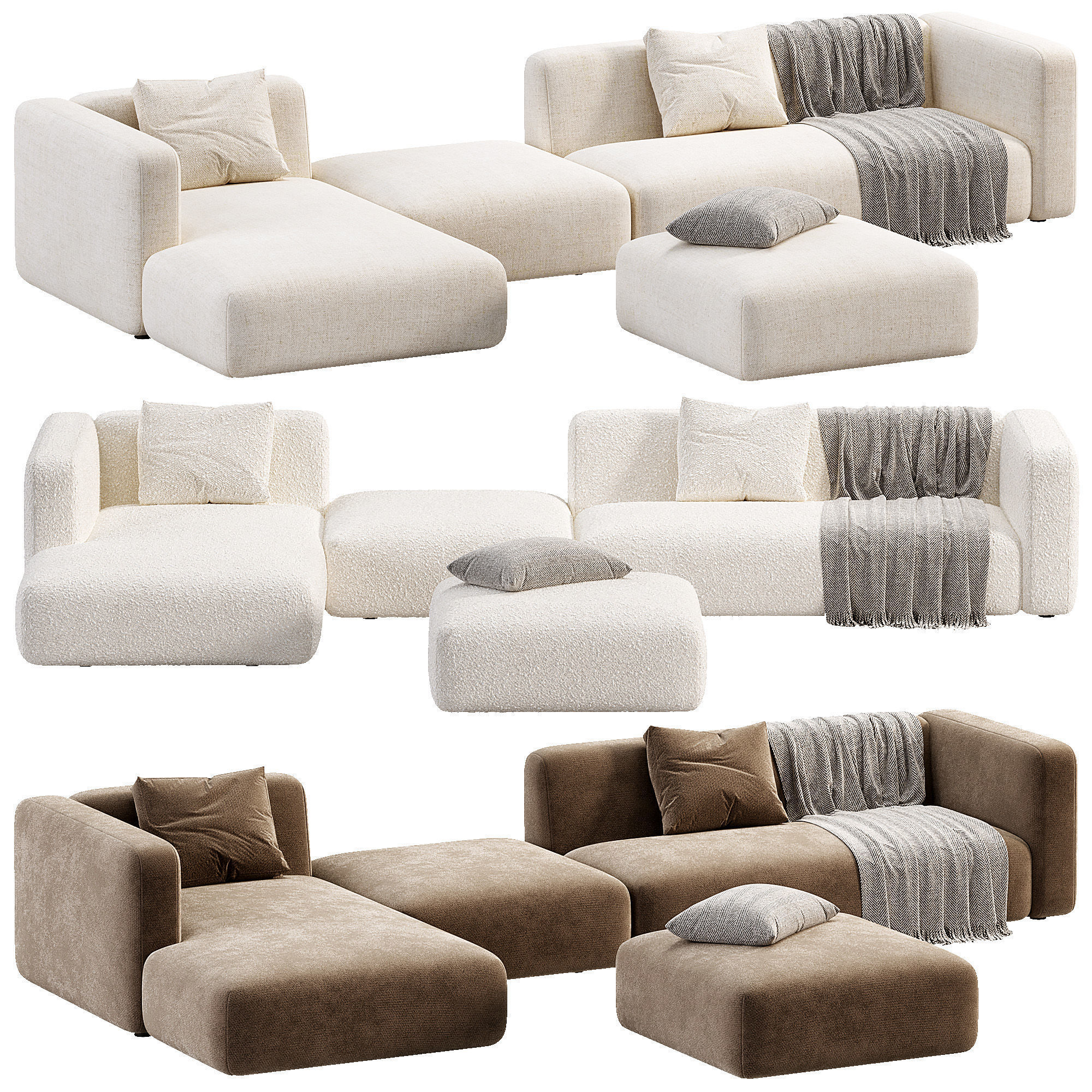 Match Sofa Low-poly 3D model_4