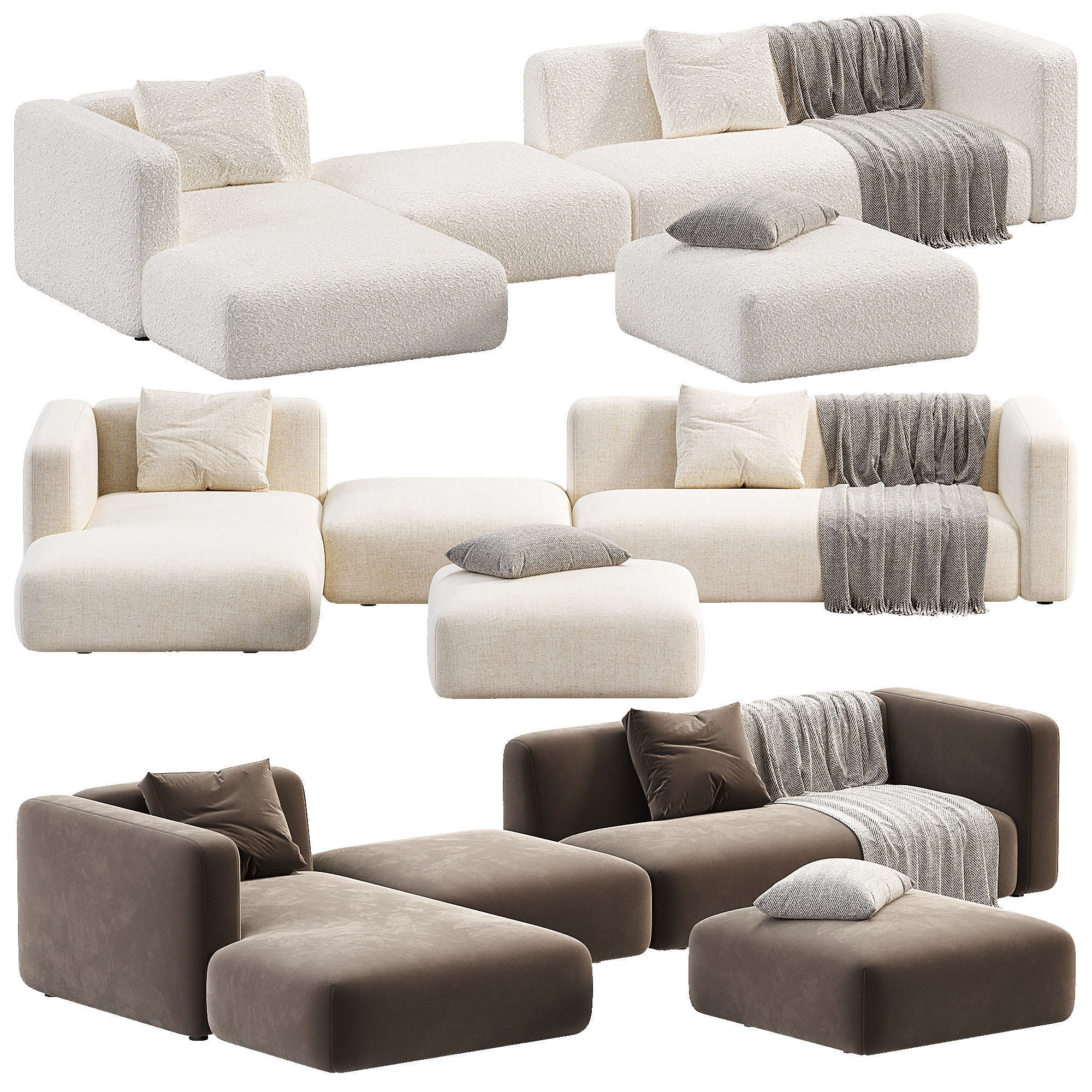 Match Sofa Low-poly 3D model_1