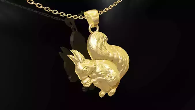 Squirrel pendant jewelry gold