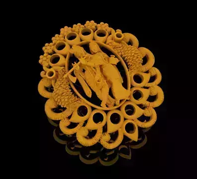 Radha Krishna Pendant 3D print model