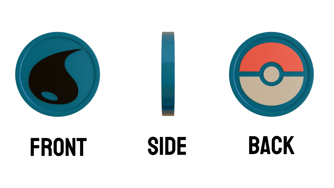 Pokemon element coin 3D print model_3