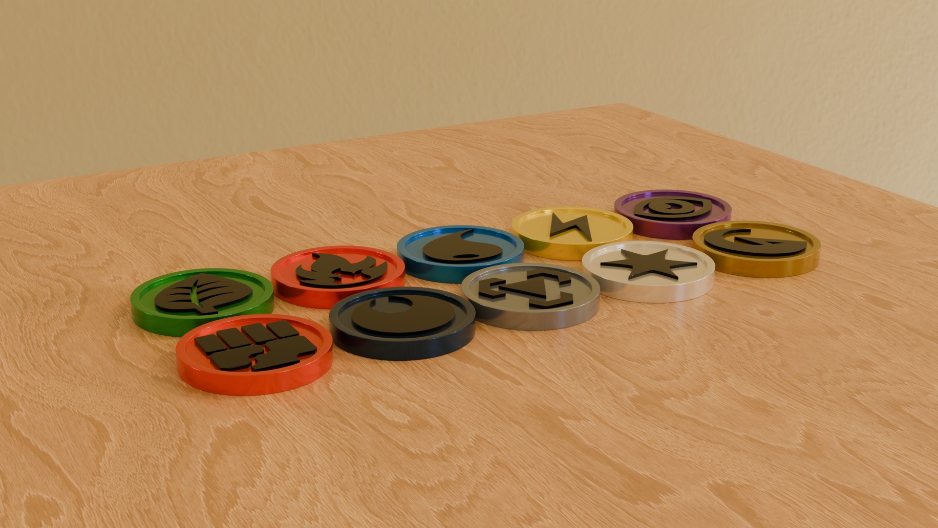 Pokemon element coin 3D print model_1