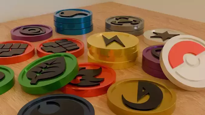 Pokemon element coin 3D print model