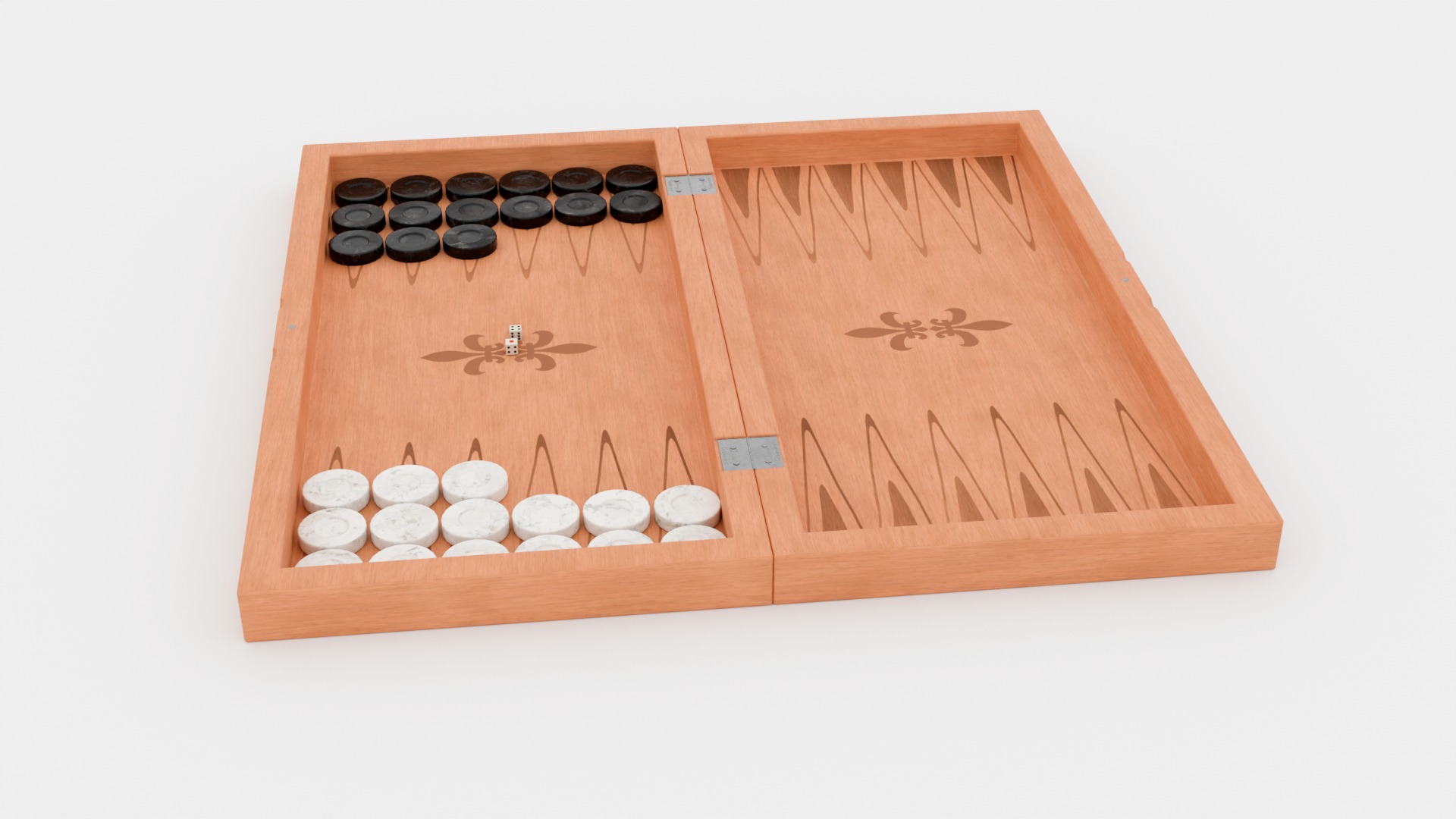 Backgammon Board Game PBR Low-poly 3D Model Low-poly 3D model_18