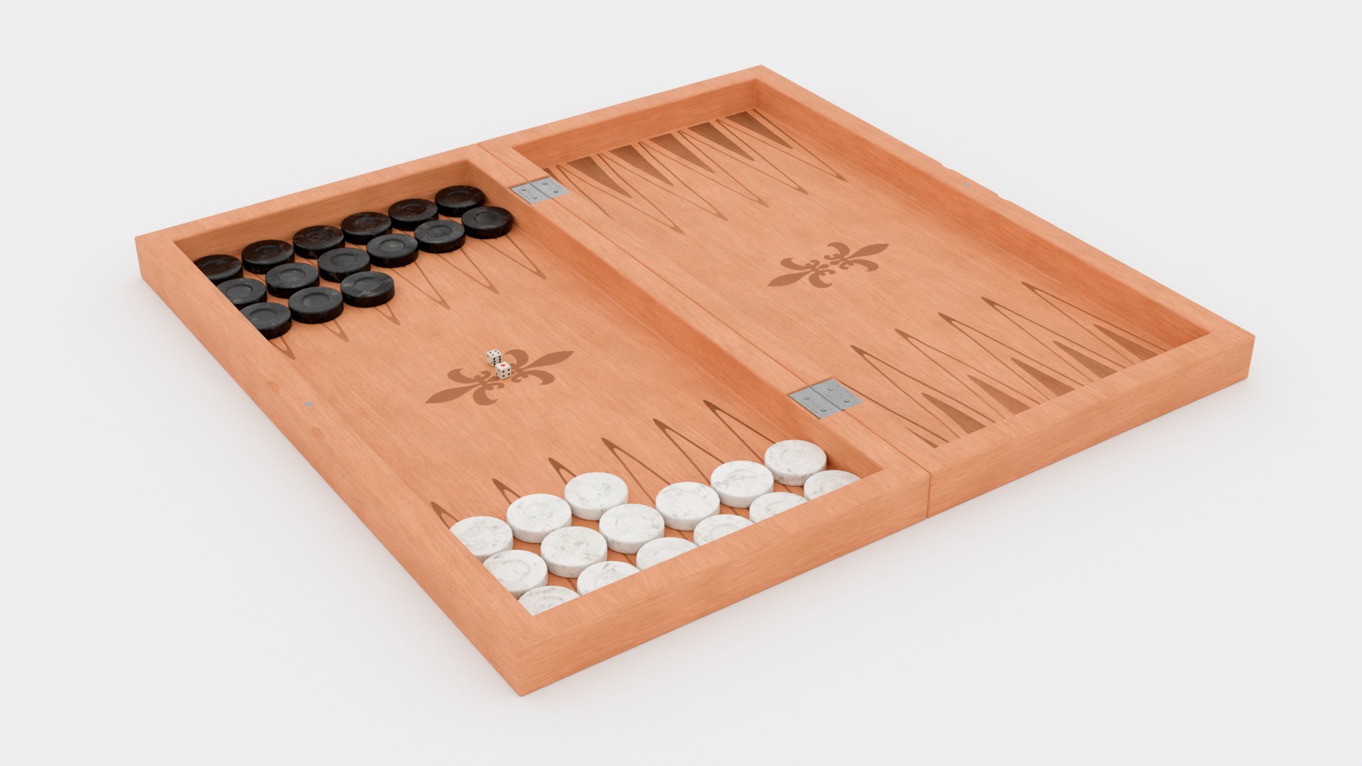 Backgammon Board Game PBR Low-poly 3D Model Low-poly 3D model_19
