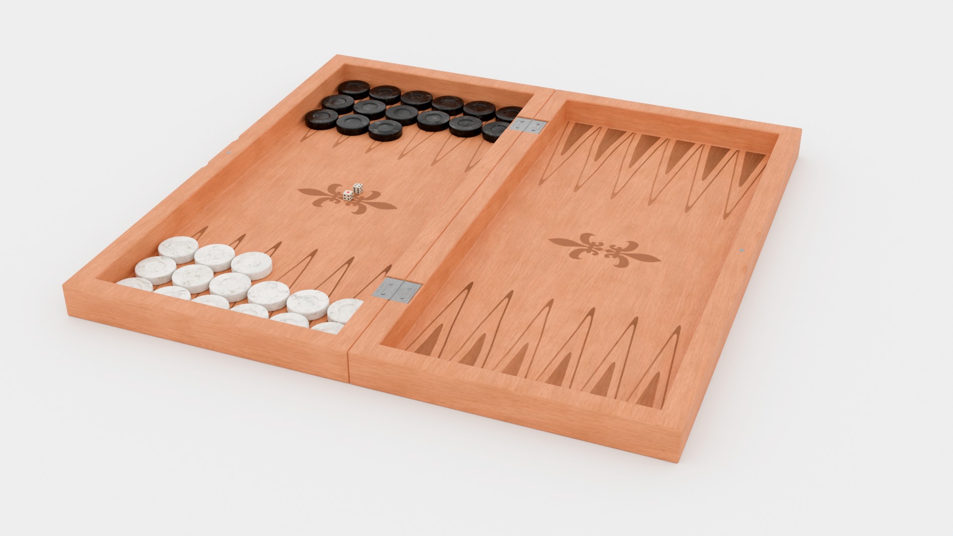 Backgammon Board Game PBR Low-poly 3D Model Low-poly 3D model_16