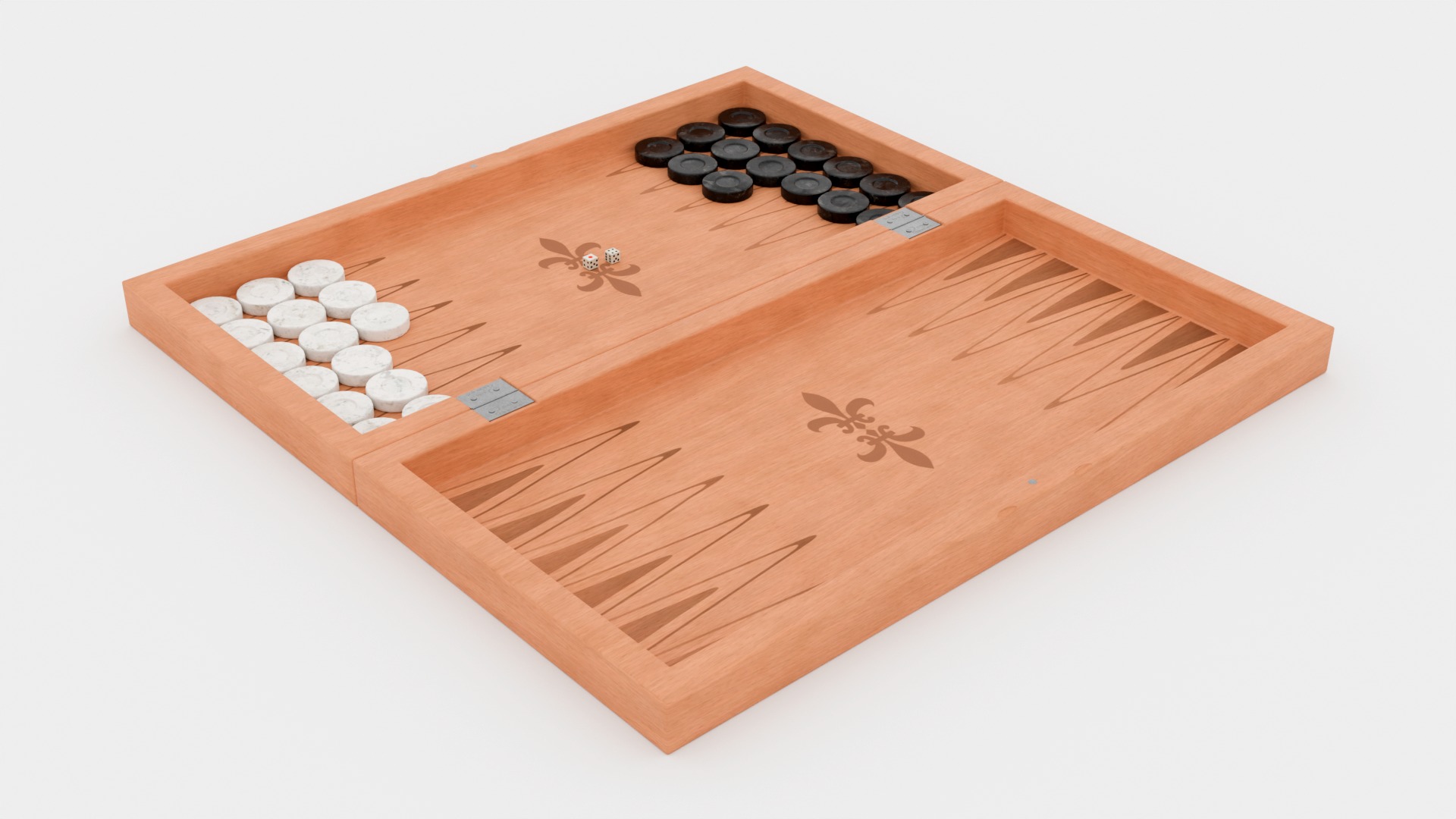 Backgammon Board Game PBR Low-poly 3D Model Low-poly 3D model_15