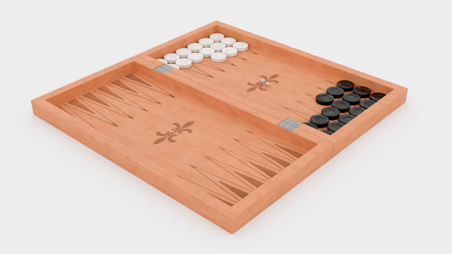 Backgammon Board Game PBR Low-poly 3D Model Low-poly 3D model_12