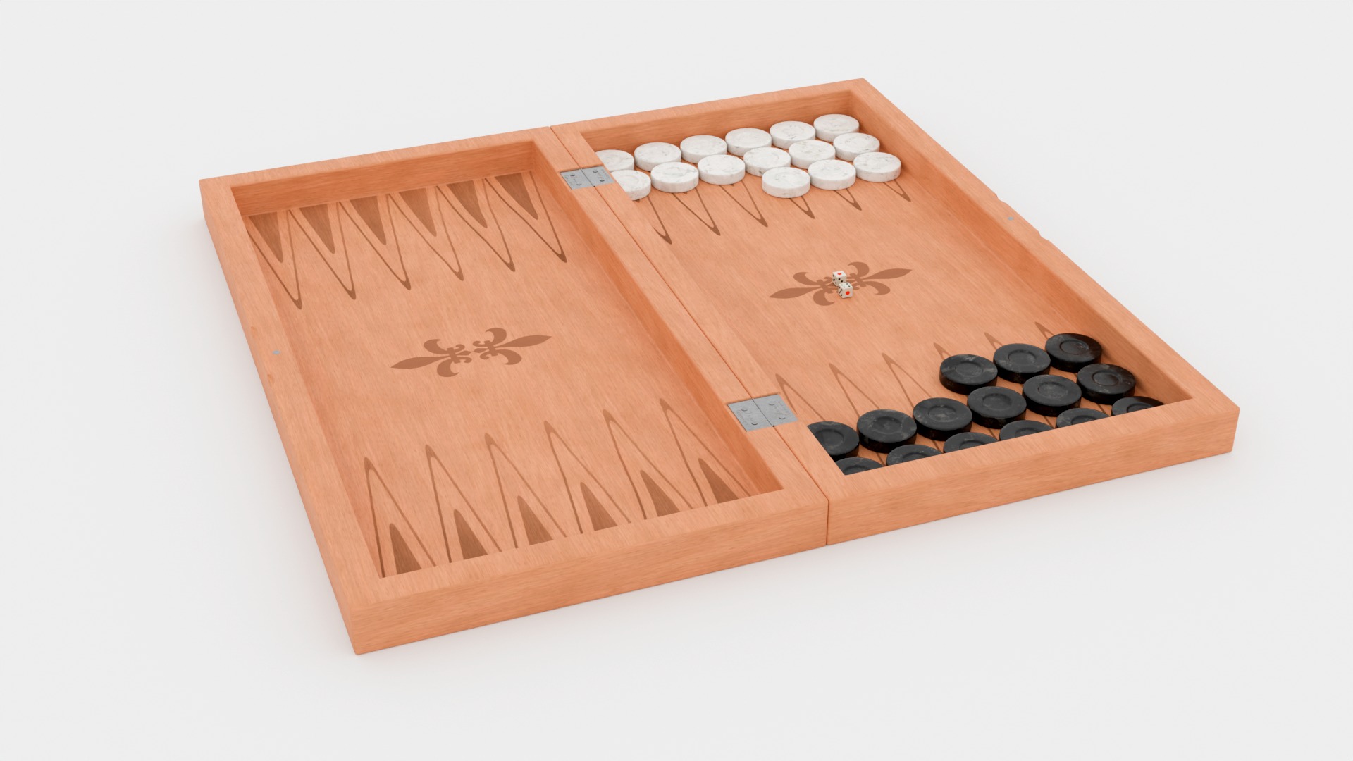 Backgammon Board Game PBR Low-poly 3D Model Low-poly 3D model_25