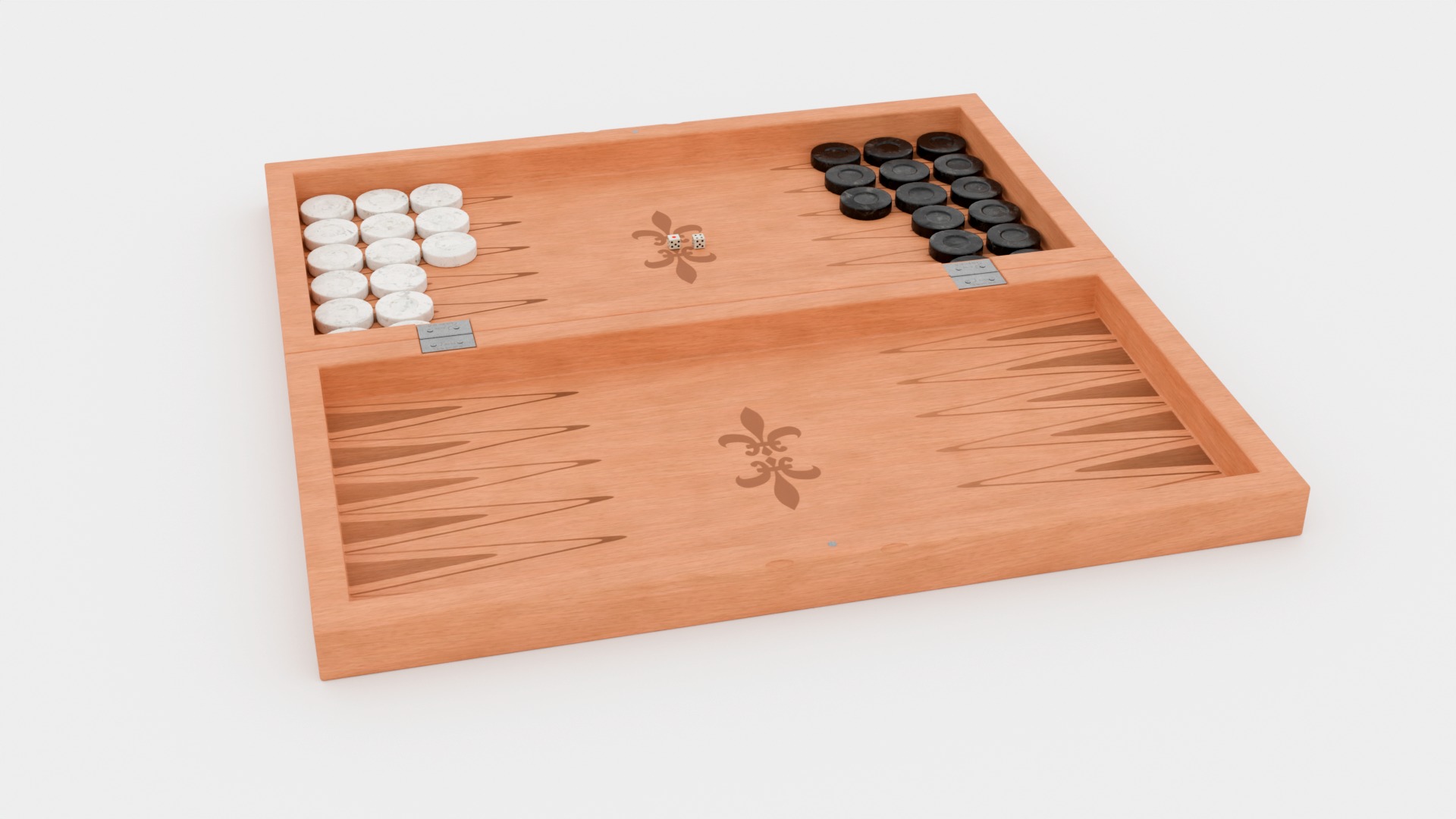 Backgammon Board Game PBR Low-poly 3D Model Low-poly 3D model_14