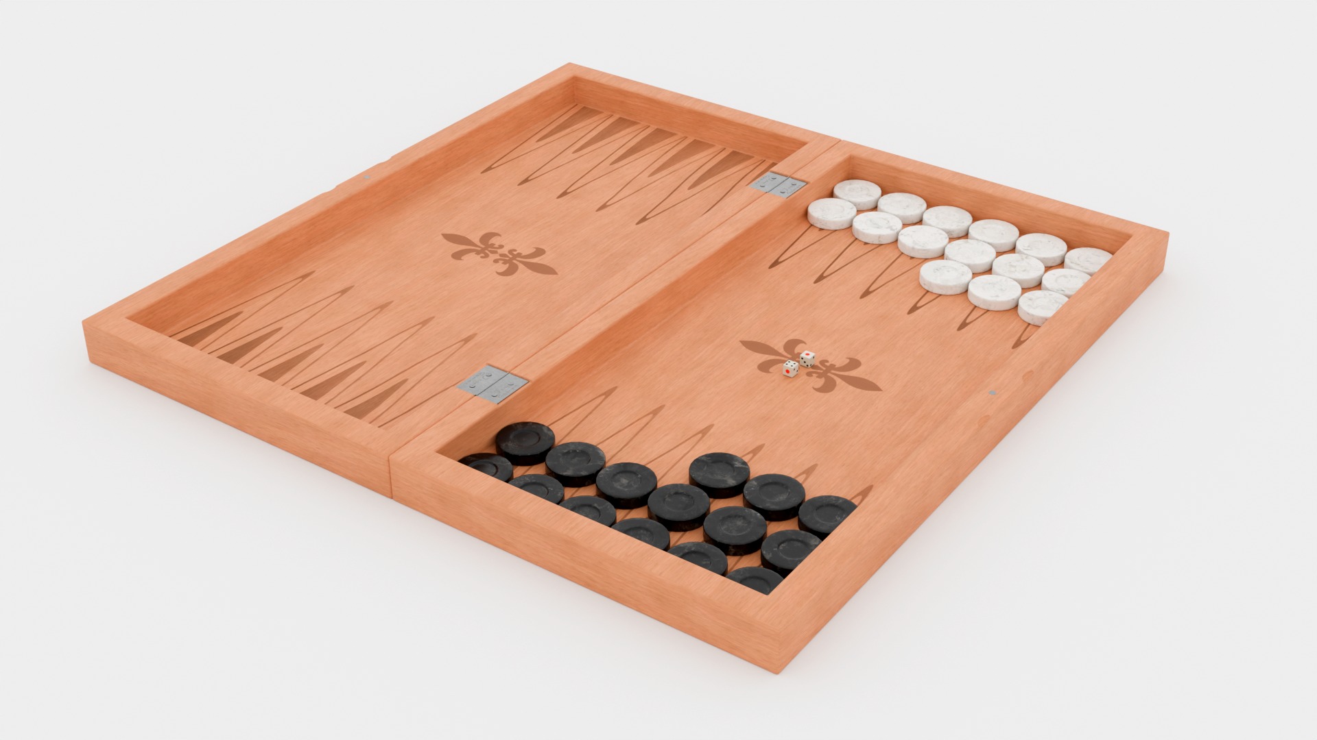Backgammon Board Game PBR Low-poly 3D Model Low-poly 3D model_23