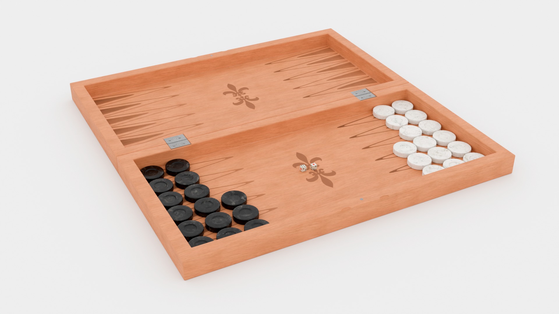 Backgammon Board Game PBR Low-poly 3D Model Low-poly 3D model_22