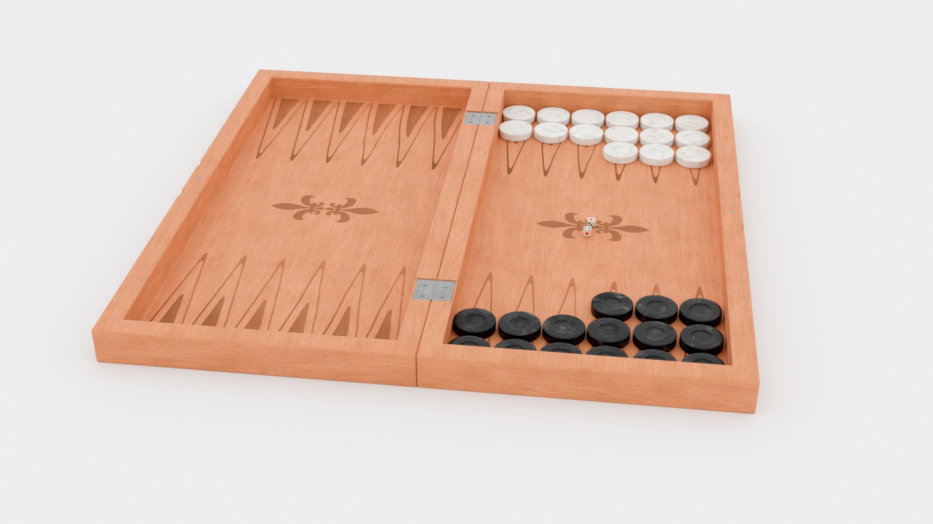 Backgammon Board Game PBR Low-poly 3D Model Low-poly 3D model_24