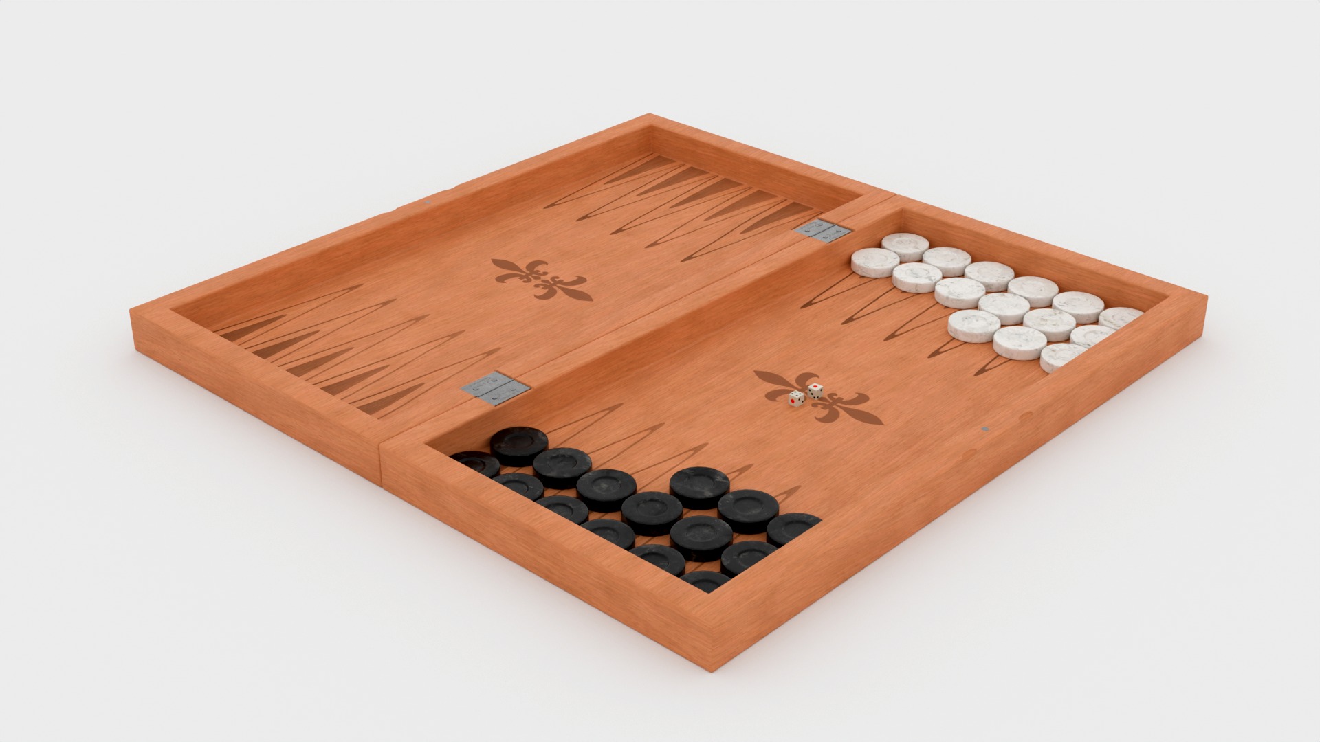 Backgammon Board Game PBR Low-poly 3D Model Low-poly 3D model_17