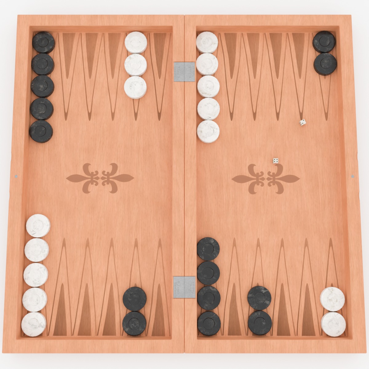 Backgammon Board Game PBR Low-poly 3D Model Low-poly 3D model_4