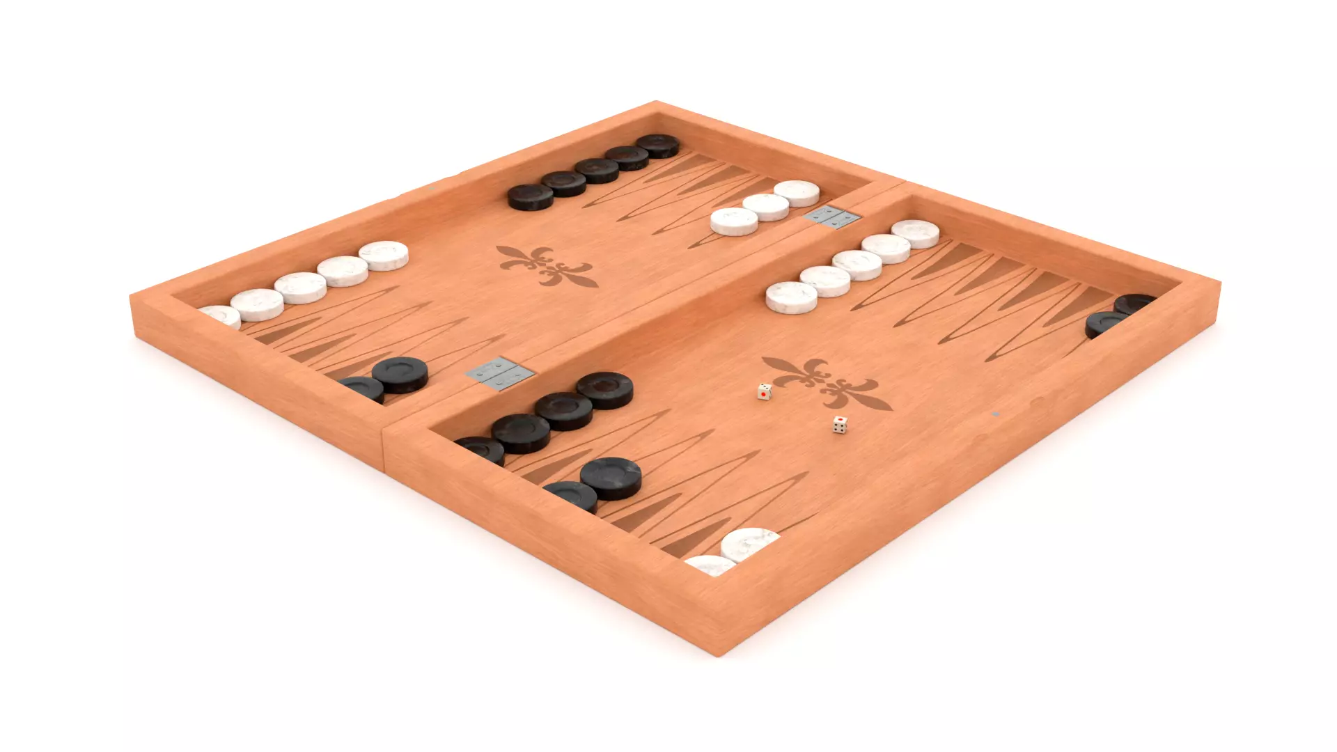 Backgammon Board Game PBR Low-poly 3D Model Low-poly 3D model_0