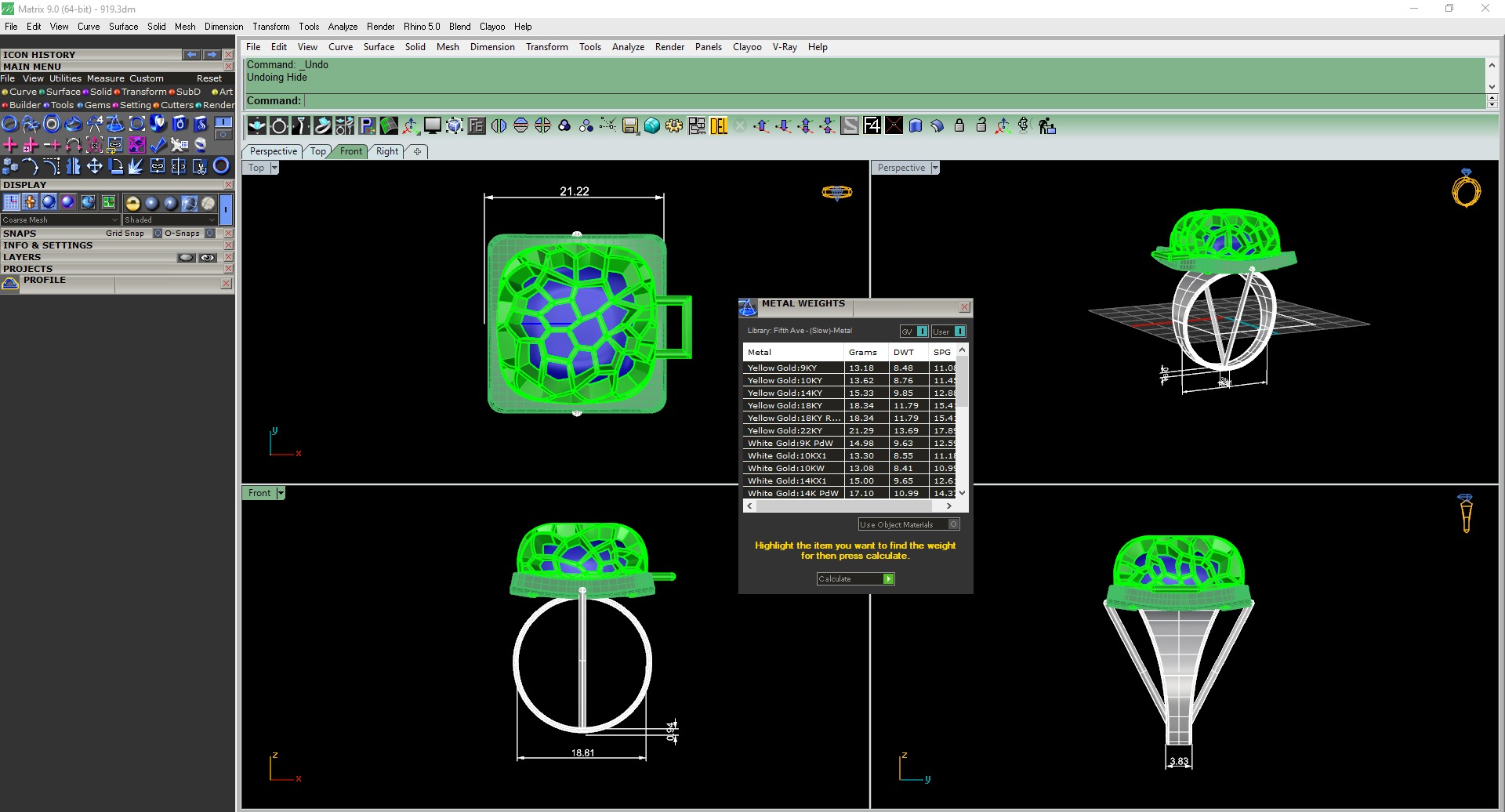 Interwoven Wire Mesh Plain gold ring 3D print model_3