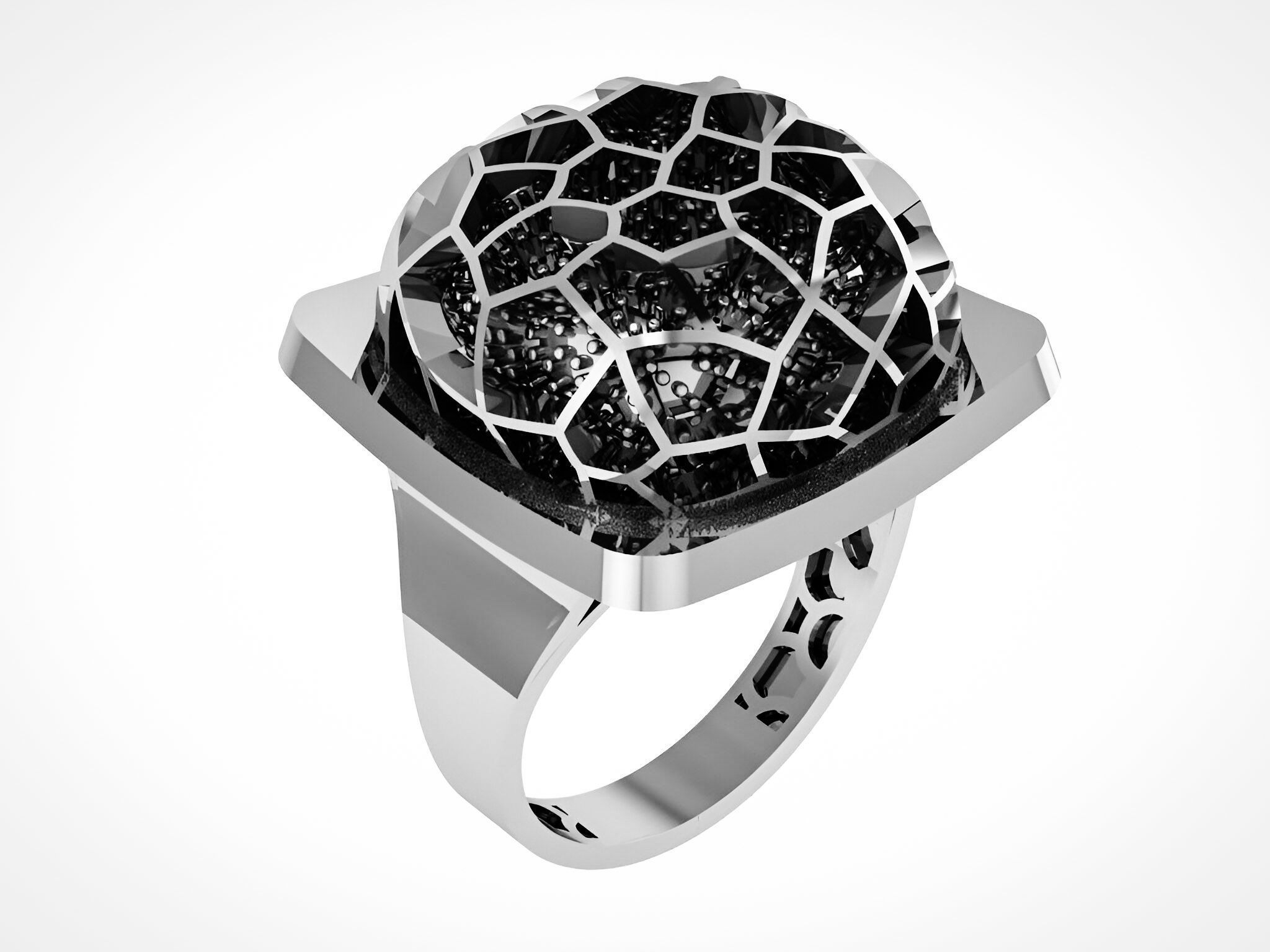 Interwoven Wire Mesh Plain gold ring 3D print model_2