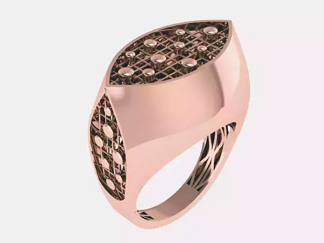Dew Drop on Leaf Wire Mesh Plain gold ring 3D print model