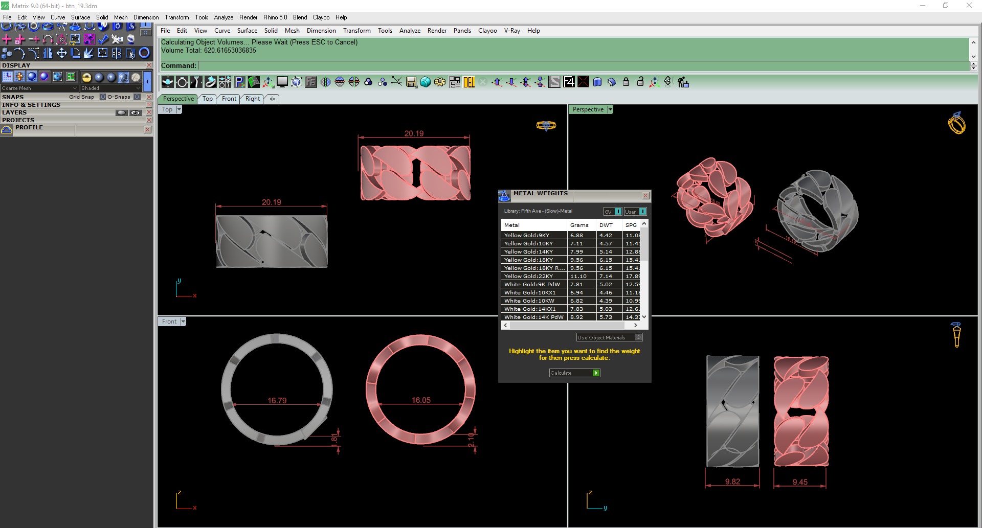 Monaco Cuban Plain gold ring 3D print model_3