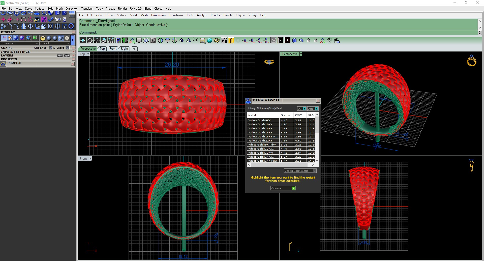 Interwoven Wire Mesh Plain gold ring 3D print model_3