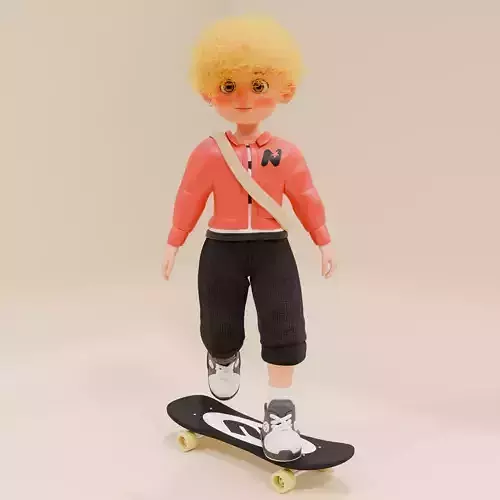 CHARACTER BOY SKATEBOARD