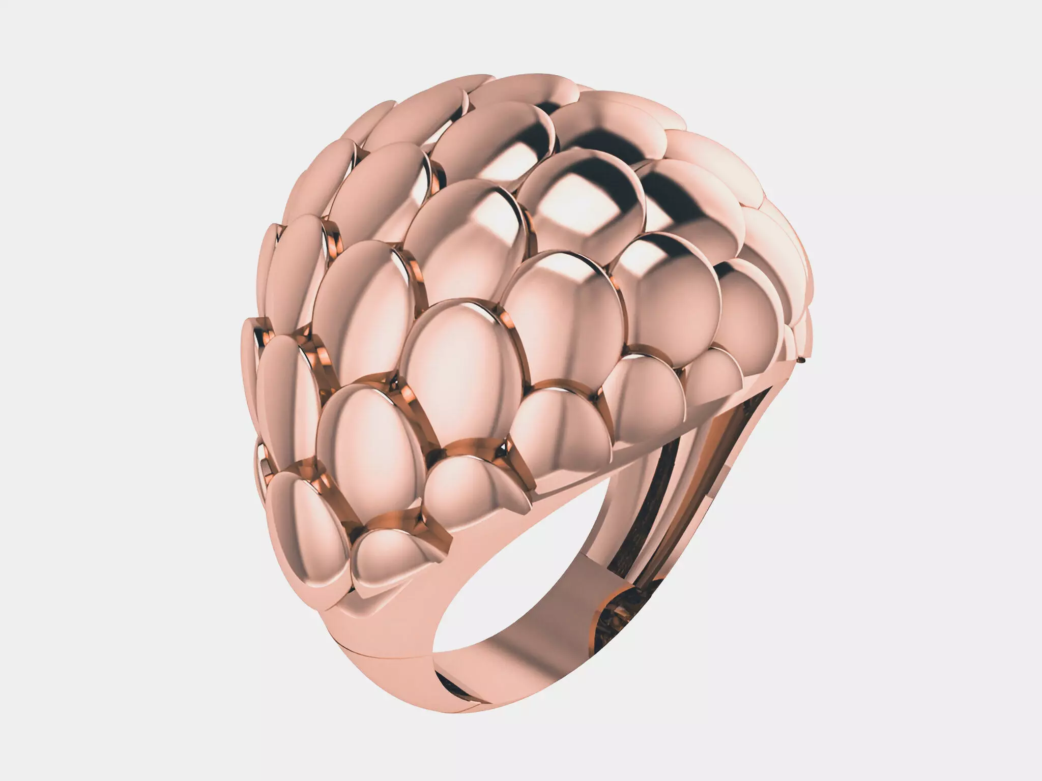 Armadillo Dome Plain gold ring 3D print model