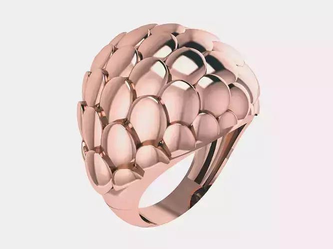 Armadillo Dome Plain gold ring 3D print model