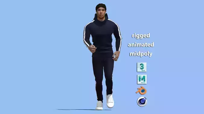 Sport man jogging 3D model