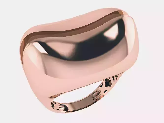 Splited Dome Plain gold ring 3D print model