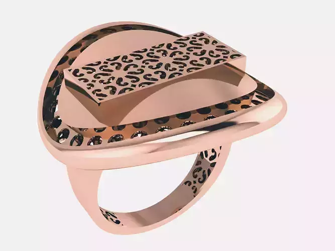 Flower Table Top Plain gold ring