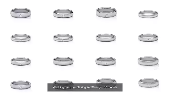 Wedding band couple ring set 36 rings