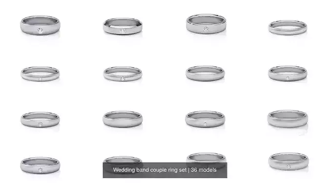 Wedding band couple ring set 36 rings