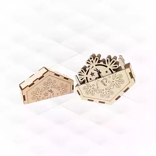 Christmas tree decorations deer snowflake laser cutting design 3D print model