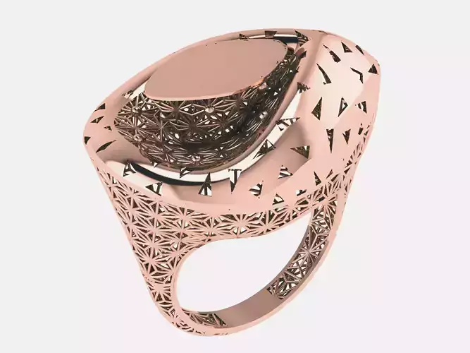 Wire Mesh Plain gold ring