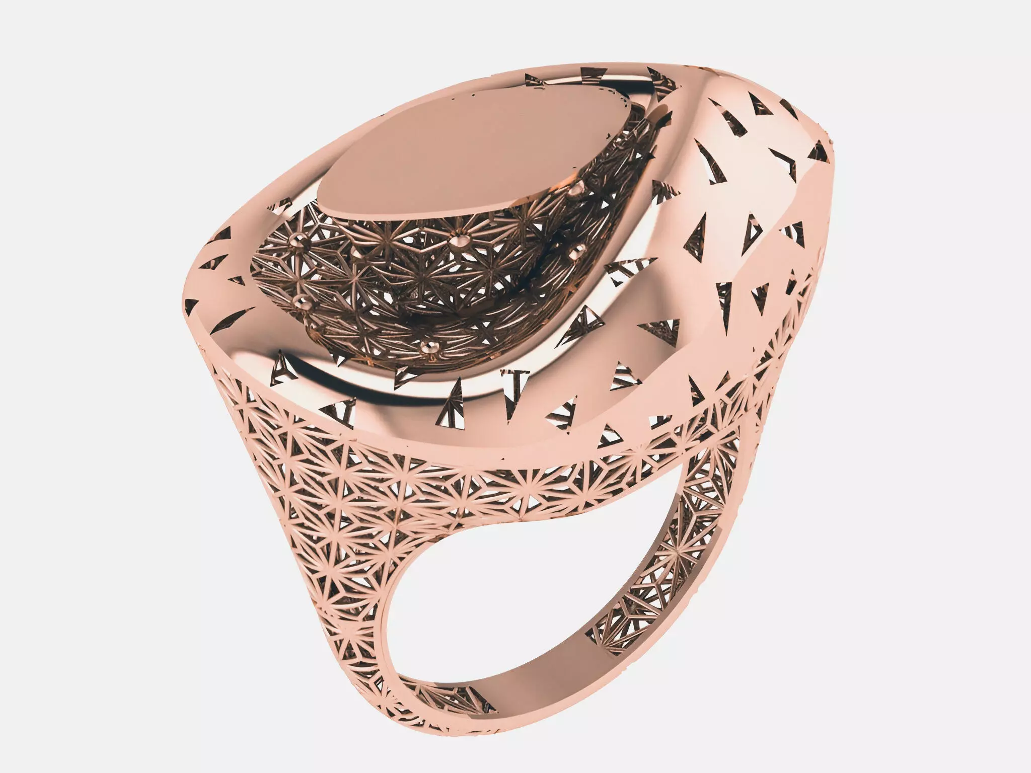 Wire Mesh Plain gold ring 3D print model_0
