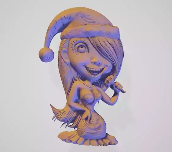 Mariah Carey Christmas Cartoon Keychain 3D print model